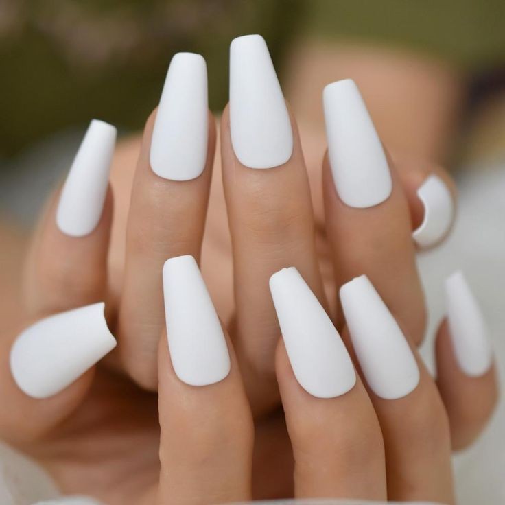 Trendy White Matte Press Nails Women Girls Simple Easy Apply - Temu